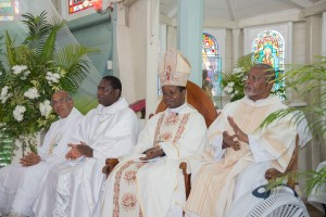 (L-R) - Fr. Jose Marie, Msgr. Julien Kaboré, His Excellency Fortunatus Nwachukwu & Deacon Rostant.